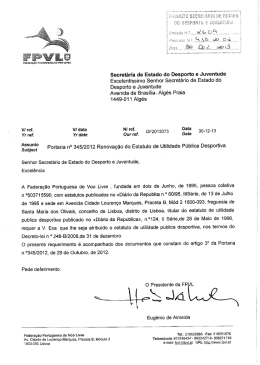 Secretária de Estado do Desporto e Juventude Excelentíssimo