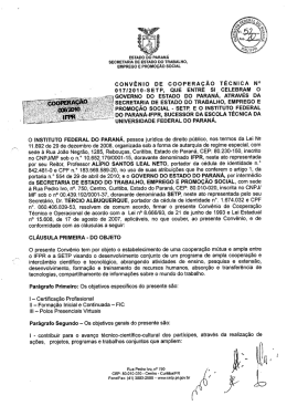 ESTADO PARANA sECRETARIA DE ESTADO o_O TRABALHO