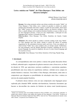 &ldquo;Sabi&aacute;&rdquo;, de Chico Buarque e Tom Jobim