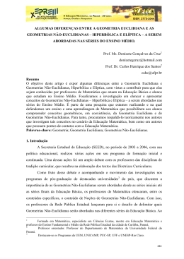 algumas diferenças entre a geometria euclidiana e as geometrias