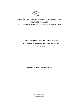 a geometria plana presente nas linhas que demarcam um campo de