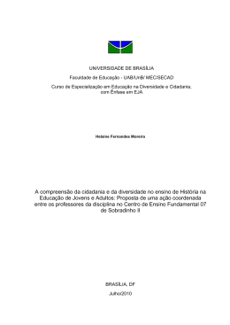A compreens&atilde;o da cidadania e da diversidade no ensino de