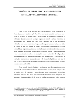 "HIST&Oacute;RIA DE QUINZE DIAS": MACHADO DE ASSIS EM UMA