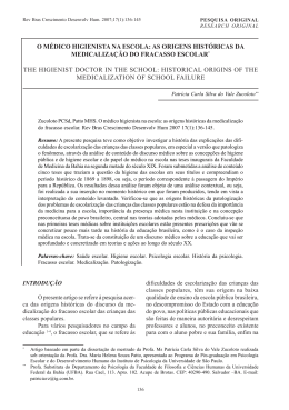 o médico higienista na escola - Fórum Sobre Medicalização da