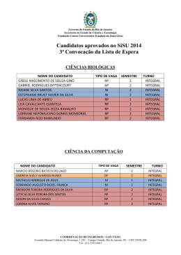 3&ordf; Convoca&ccedil;&atilde;o da Lista de Espera - Uezo