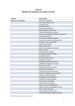 Anexo IV Rela&ccedil;&atilde;o dos estudantes do Campus de Sinop.