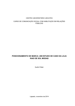 POSICIONAMENTO DE MARCA: UM ESTUDO DE CASO