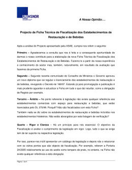A Nossa Opini&atilde;o&hellip;. Projecto de Ficha T&eacute;cnica de