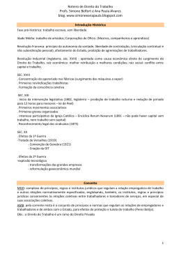 Roteiro de Direito do Trabalho Profs. Simone Belfort e Ana Paula