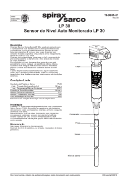 LP 30 Sensor de N&iacute;vel Auto Monitorado LP 30