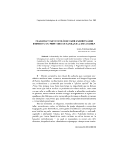 Fragmentos codicol&oacute;gicos de um obitu&aacute;rio primitivo do Mosteiro de