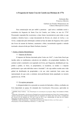 A Freguesia de Santa Cruz do Castelo nas D&eacute;cimas de 1776