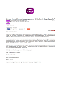 Santa Cruz Shopping promove o &ldquo;Feir&atilde;o de. Legaliza&ccedil;&atilde;o` - Sescon-RJ