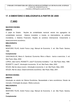 17. 8 EMENT&Aacute;RIO E BIBLIOGRAFIA A PARTIR DE 2009 1&ordm; ANO