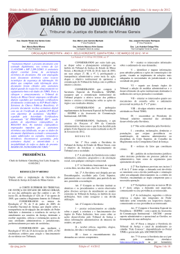 Resolução 685/2012, publicada no Diário do Judiciário