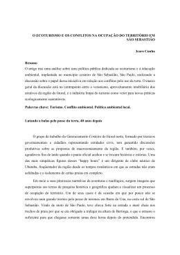 o ecoturismo e os conflitos na ocupa&ccedil;&atilde;o do territ&oacute;rio em s&atilde;o sebasti&atilde;o