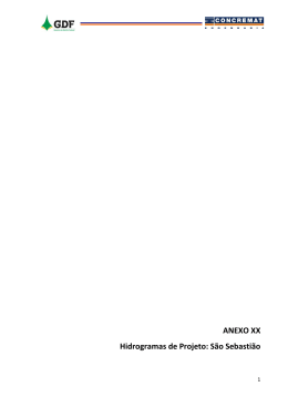 ANEXO XX Hidrogramas de Projeto: S&atilde;o Sebasti&atilde;o