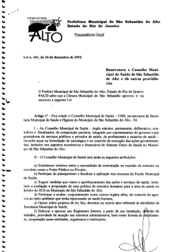 Prefeitura Municipal lie S&atilde;o Sebasti&atilde;o do Alto Estado do Rio de