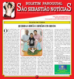 Boletim Paroquial - Janeiro 2014 - Igreja Matriz-São Sebastião-BM