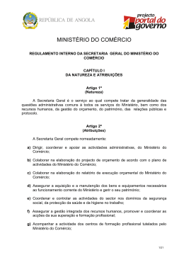 Regulamento Interno da Secretaria Geral do Ministério do Comércio