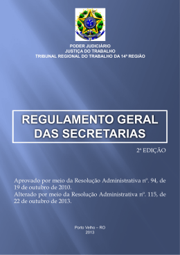 Regulamento Geral das Secretarias