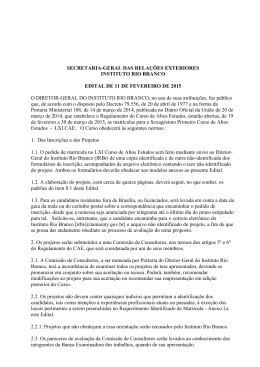 SECRETARIA-GERAL DAS RELAÇÕES EXTERIORES INSTITUTO