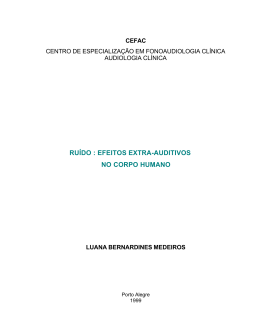ru&iacute;do : efeitos extra-auditivos no corpo humano