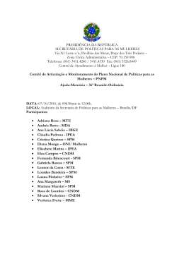 36&ordf; Reuni&atilde;o do Comit&ecirc; de Articula&ccedil;&atilde;o e Monitoramento do PNPM