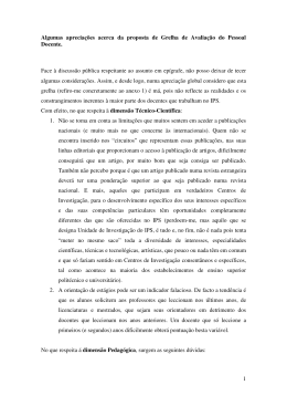 1 Algumas aprecia&ccedil;&otilde;es acerca da proposta de Grelha de Avalia&ccedil;&atilde;o