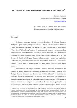 Os &ldquo;chineses&rdquo; da Beira, Mo&ccedil;ambique. Itiner&aacute;rios de uma