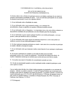 UNIVERSIDADE DA CALIFÓRNIA, SÃO FRANCISCO RELAÇÃO