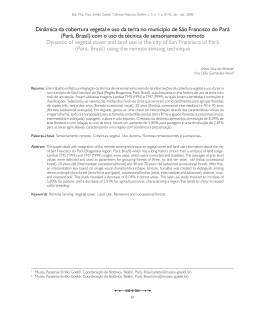 Din&acirc;mica da cobertura vegetal e uso da terra no munic&iacute;pio de S&atilde;o
