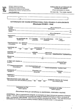 Formulário - Autorização de Viagem Internacional