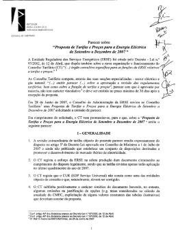 Parecer do Conselho Tarifário
