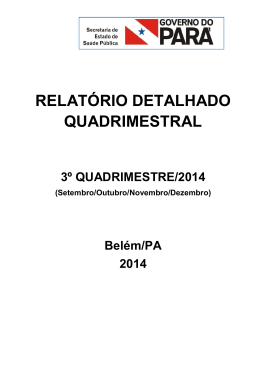 3&ordm; Quadrimestre 2014 - Secretaria de Sa&uacute;de P&uacute;blica
