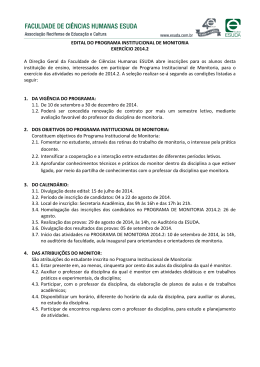 EDITAL DO PROGRAMA INSTITUCIONAL DE