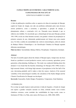 CLIMAS TROPICAIS EXTREMOS: CARACTER&Iacute;STICAS DA
