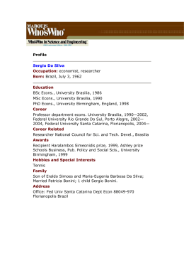 Email this biography Print Profile Sergio Da Silva