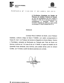 Paulo Sergio da Silva – Contratação de Professor Substituto