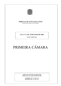 PRIMEIRA CÂMARA - Tribunal de Contas da União