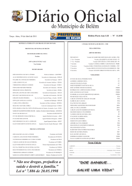 do Munic&iacute;pio de Bel&eacute;m