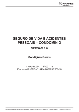 SEGURO DE VIDA E ACIDENTES PESSOAIS