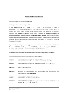 Edital Preg&atilde;o 007-2013 - Seguro de Vida
