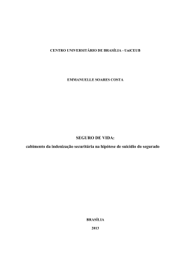 SEGURO DE VIDA: cabimento da indeniza&ccedil;&atilde;o