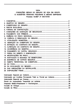 Indice CONDI&Ccedil;&Otilde;ES GERAIS DO SEGURO DE VIDA EM GRUPO E