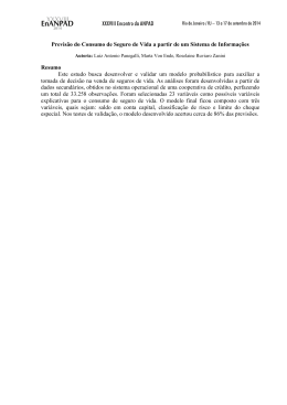 Previs&atilde;o do Consumo de Seguro de Vida a partir de um