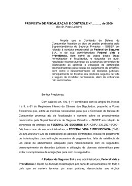 PROPOSTA DE FISCALIZA&Ccedil;&Atilde;O E CONTROLE N&ordm; .........., de 2009.