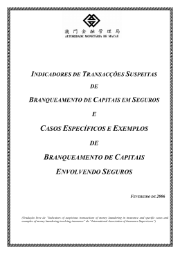 Casos espec&iacute;ficos e exemplos de Branqueamento de Capitais