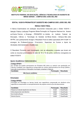 Resultado Final edital 10 2015