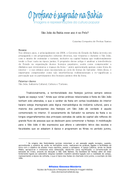 S&Atilde;O JO&Atilde;O DA BAHIA ESSE ANO &Eacute; NO PEL&Ocirc;